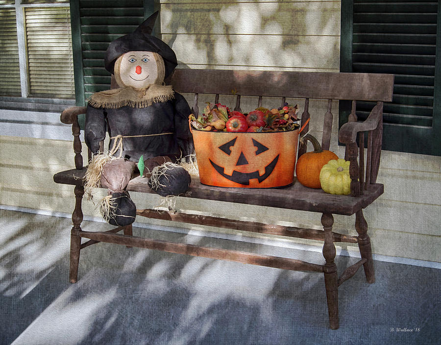 Halloween Bench Mixed Media by Brian Wallace