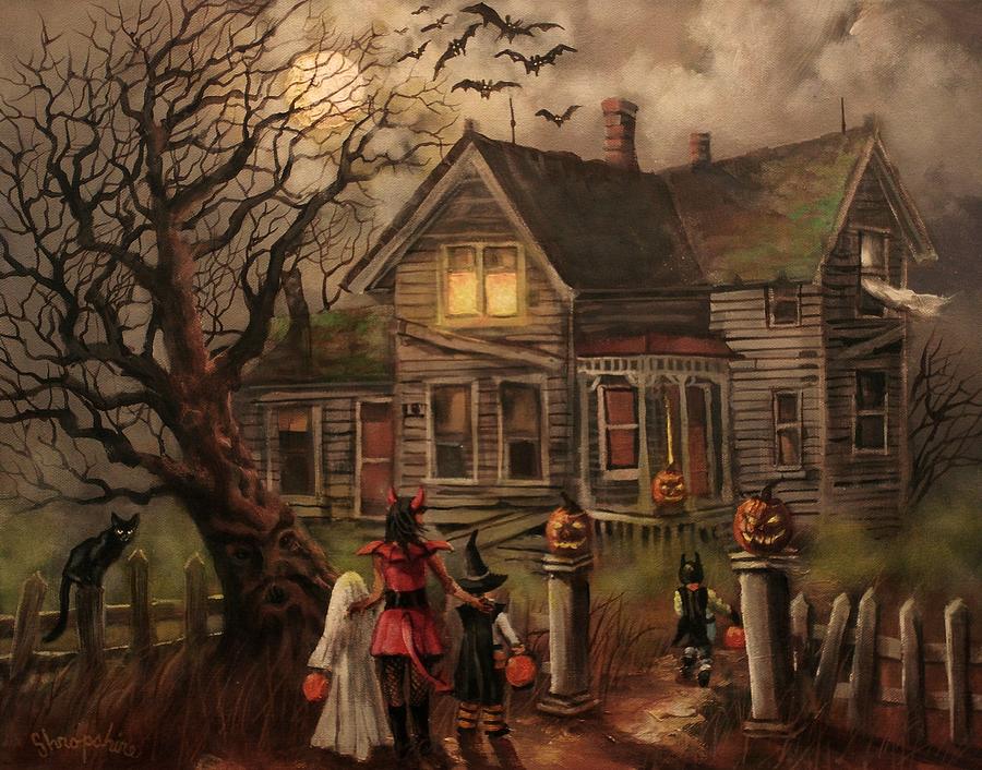 Bat Painting - Halloween Dare by Tom Shropshire