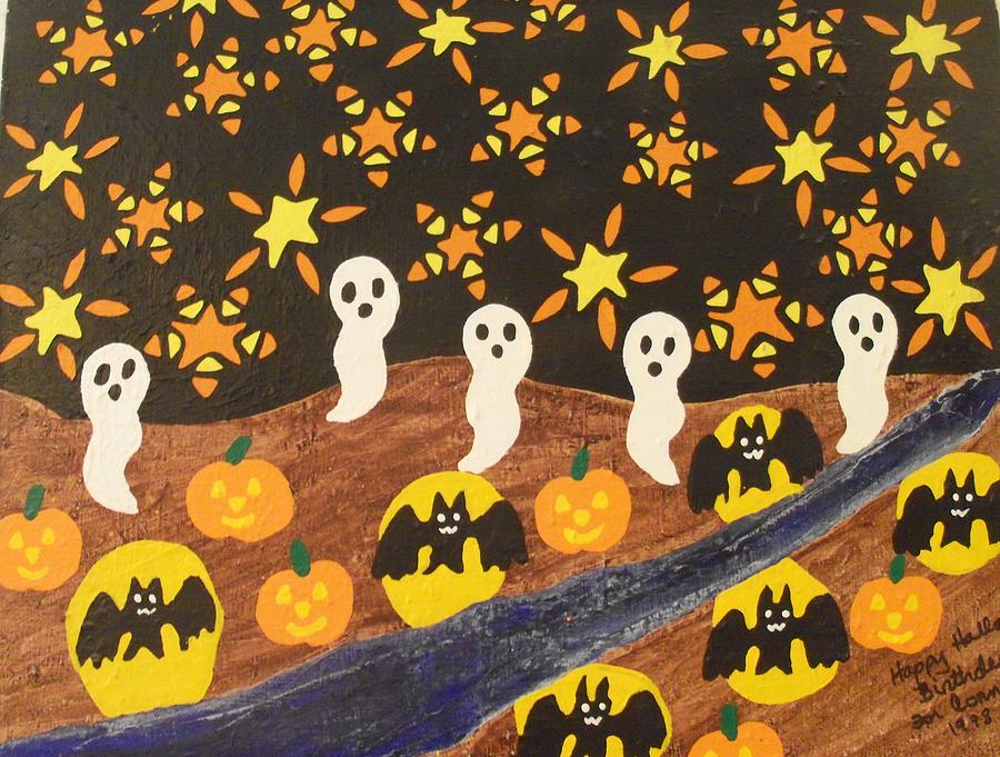 Halloween Painting by Erika Jean Chamberlin