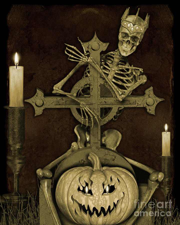 Halloween Graveyard-A Digital Art by Jean Plout