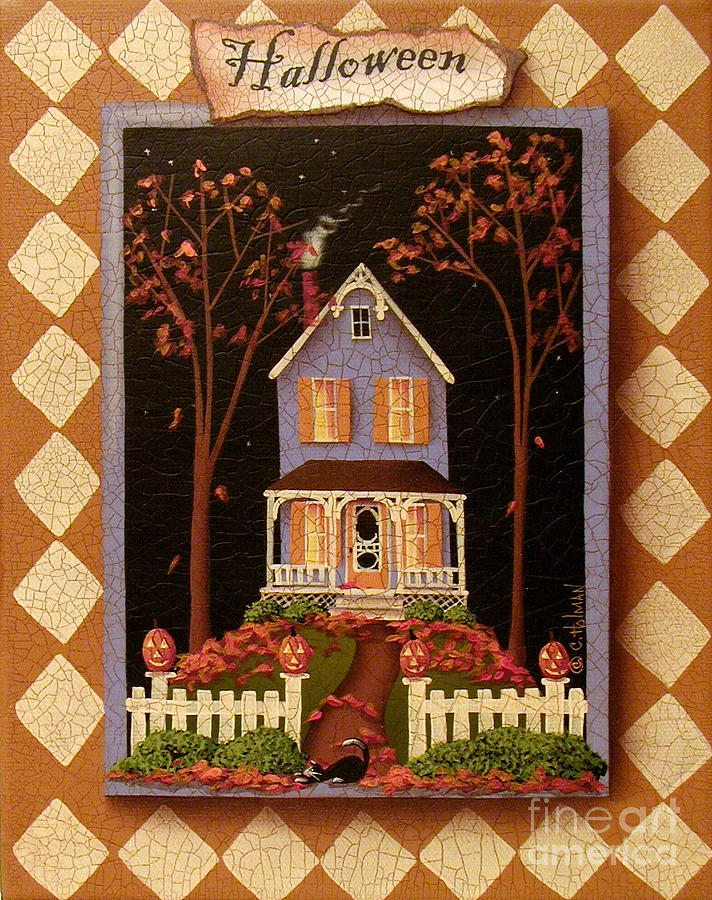 Halloween Hill Painting by Catherine Holman