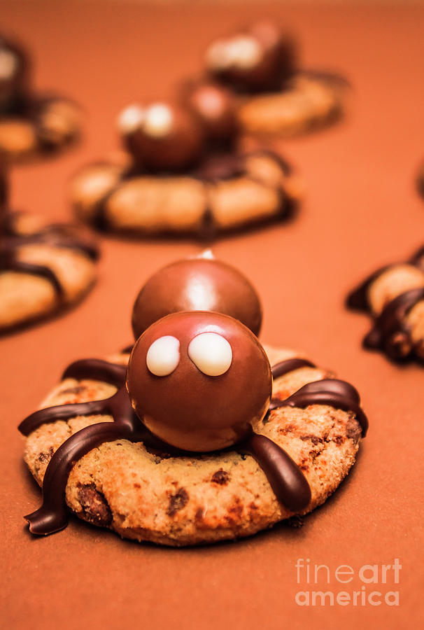 Halloween homemade cookie spiders Photograph by Jorgo Photography