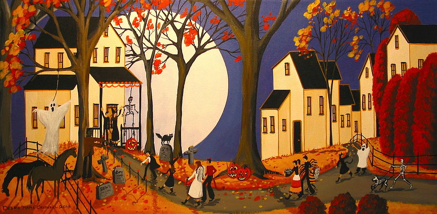 Halloween House Party Painting by Debbie Criswell