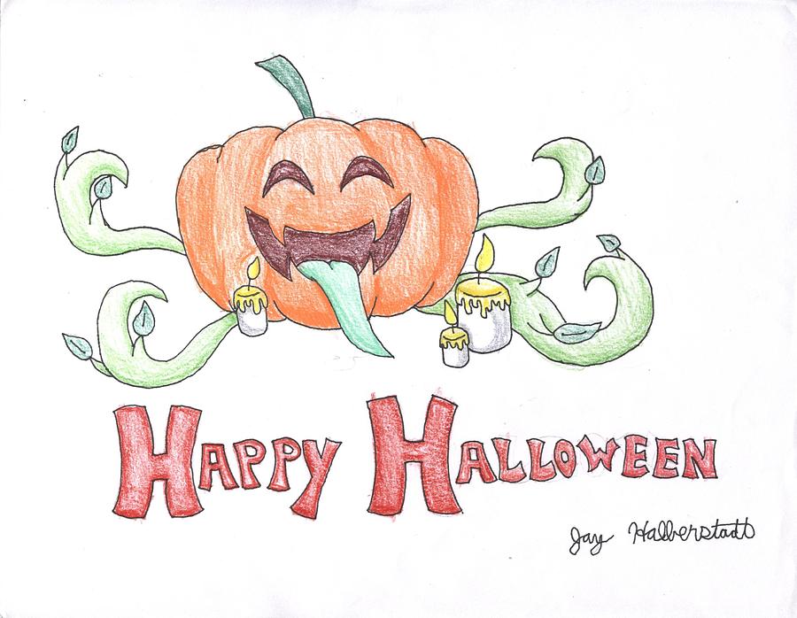 Halloween Drawing by Jayson Halberstadt
