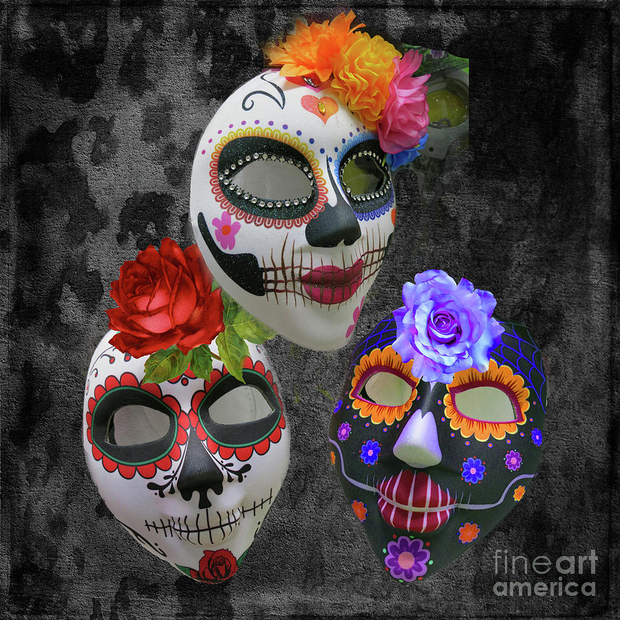 Halloween Photograph - Halloween Masks by Barbara Dudzinska