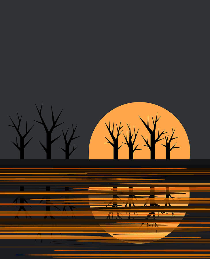 Halloween Moon Digital Art by Val Arie