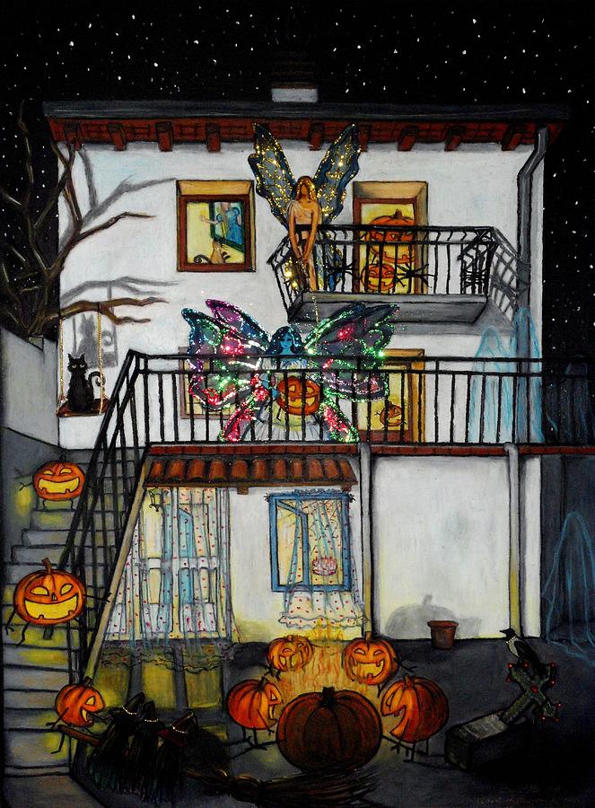 Halloween Painting - Halloween Night In Muggianu House by Donatella Muggianu