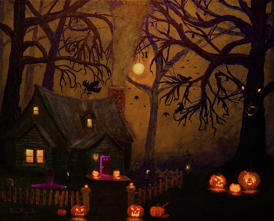 Halloween Night Painting Painting by Ken Figurski - Fine Art America