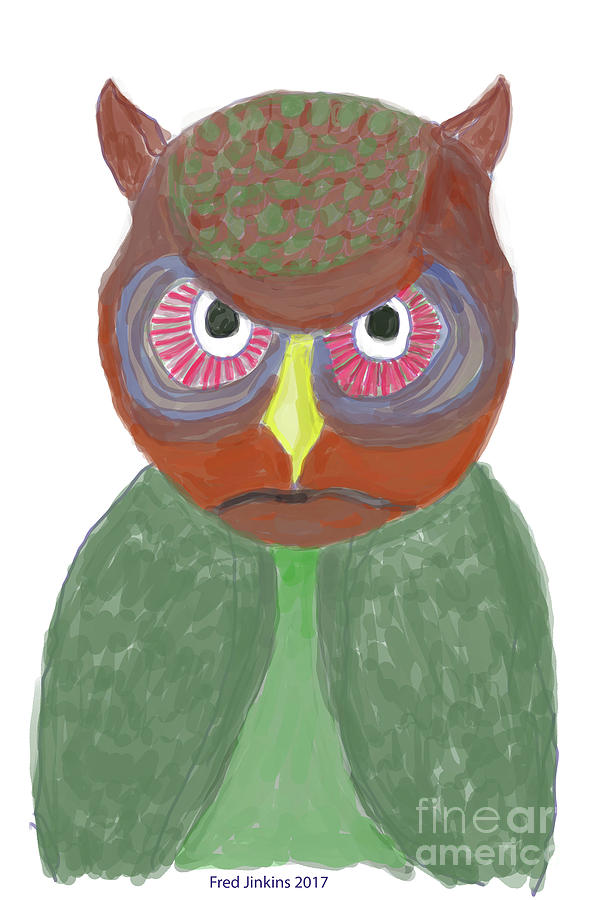 Owl Digital Art - Halloween Owl by Fred Jinkins Owl Digital Art - Halloween Owl by Fred Jinkins