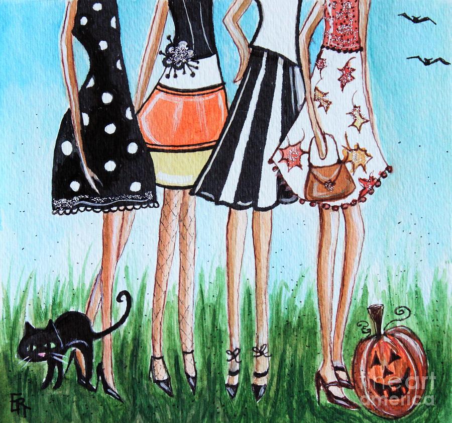 Halloween Party Painting by Elizabeth Robinette Tyndall