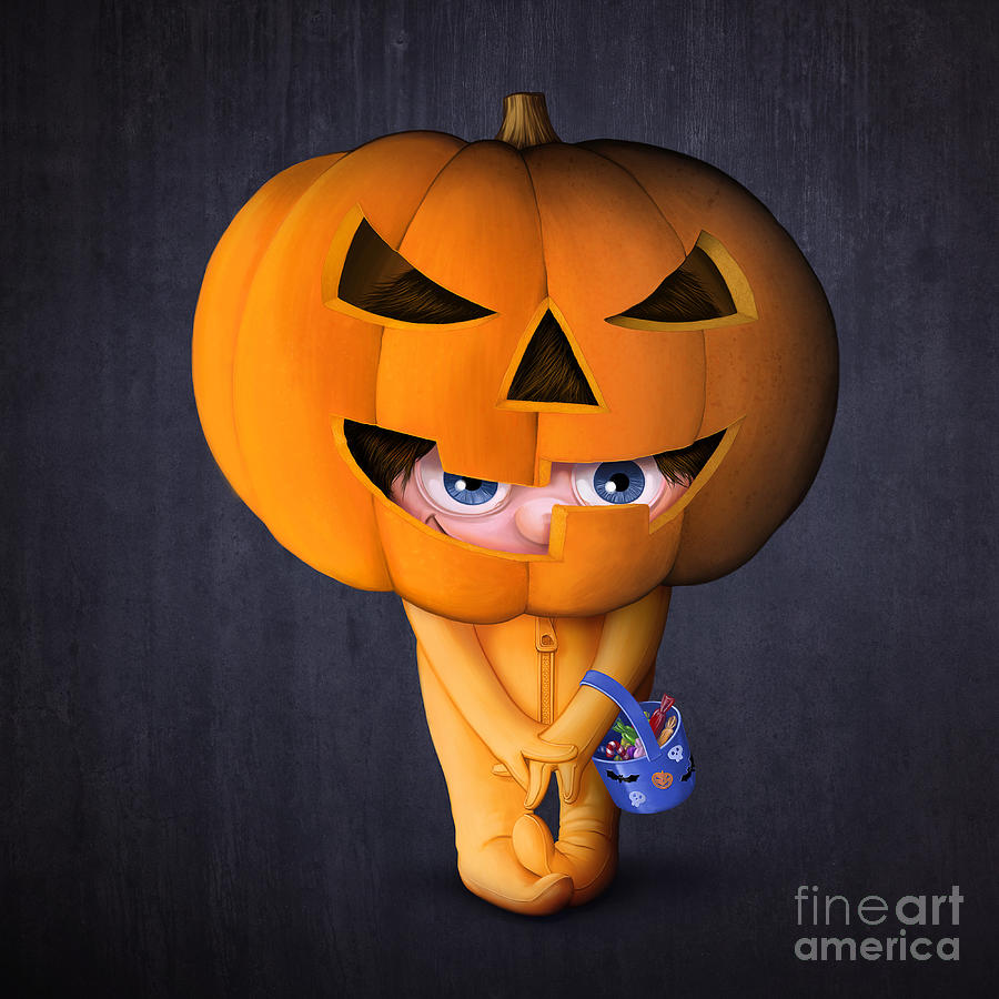 Halloween Painting - Halloween pumpkin mask by Giordano Aita