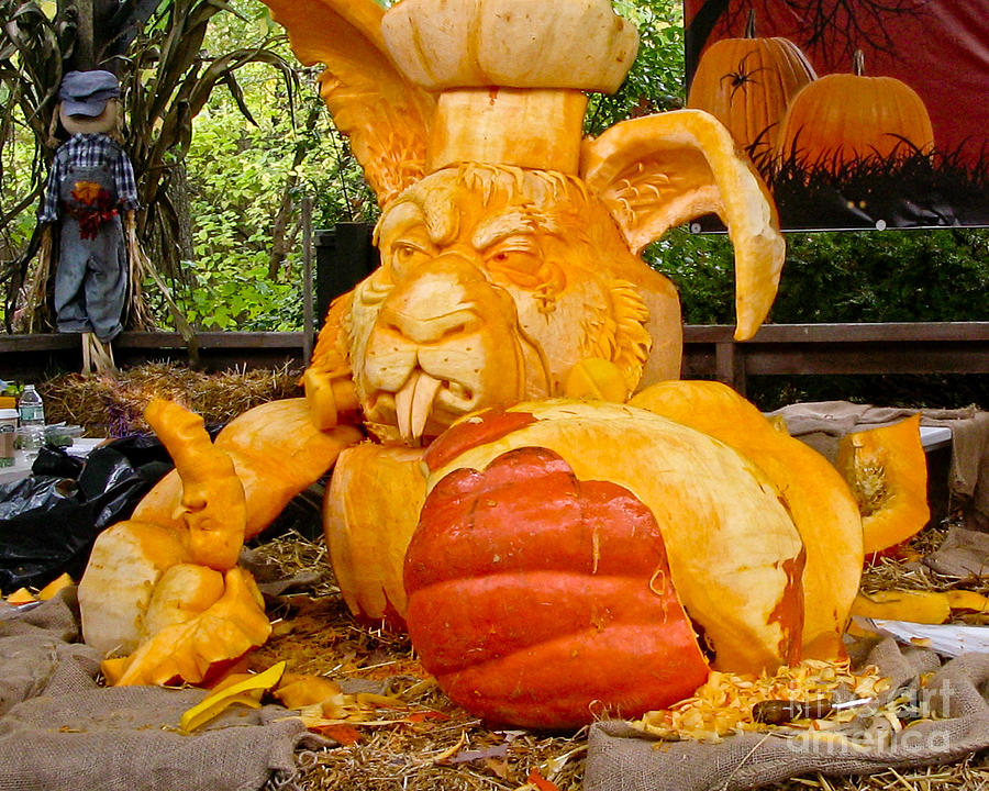 Halloween Pumpkin Sculpture Photograph by Carol F Austin