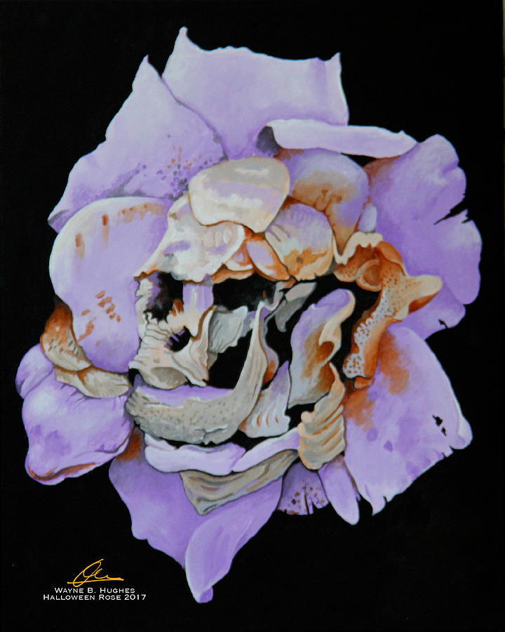 Rose Flower Painting - Halloween Rose by Wayne Hughes