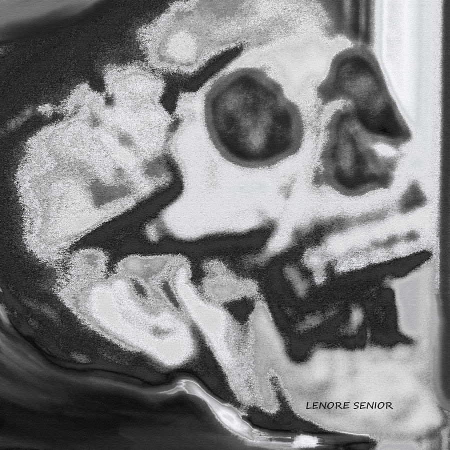 Halloween Skull Mixed Media by Lenore Senior