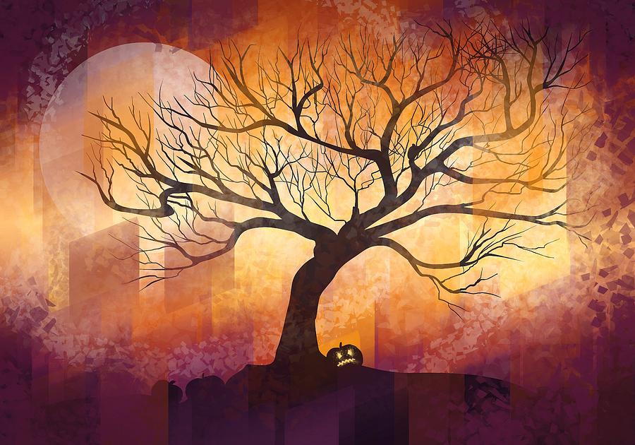 Halloween Painting - Halloween tree by Thubakabra