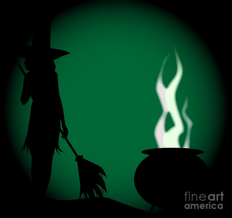 Halloween Witch Background Digital Art by Bigalbaloo Stock