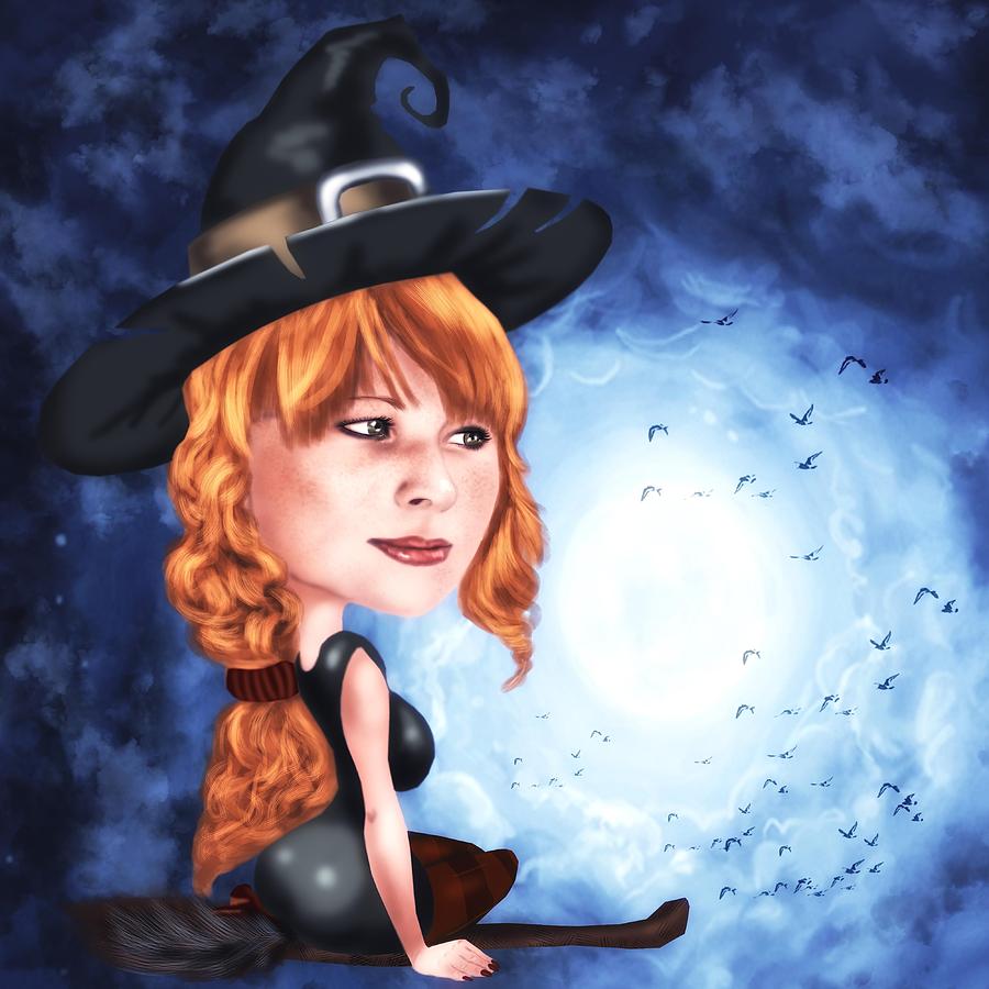 Halloween Witch Cartoon Digital Art By Photolamus Ou Fine Art America 9022