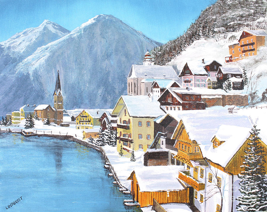 Hallstatt Austria Painting by Tim Lindquist