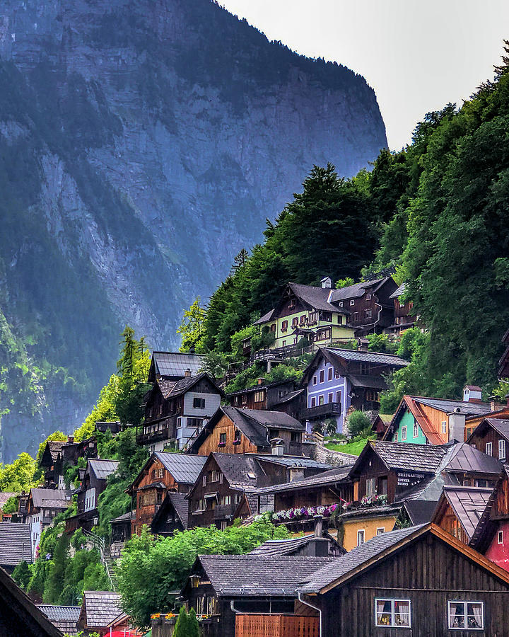 Hallstatt Homes up the Mountain Photograph by Betty Eich