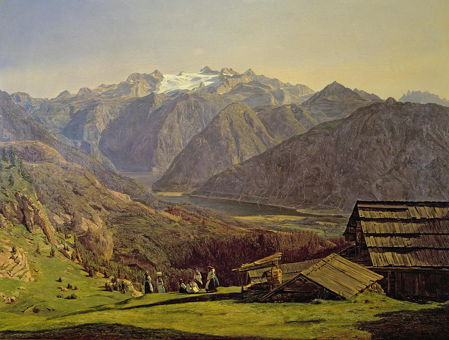 Mountain Painting - Hallstatter See by Ferdinand Georg Waldmuller