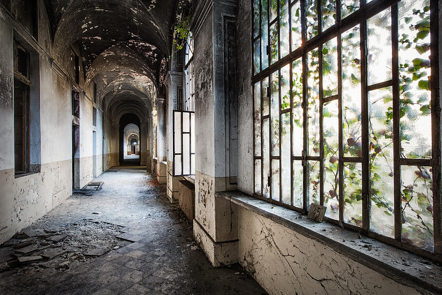 Hallway to insanity - urban exploration Photograph by Dirk Ercken