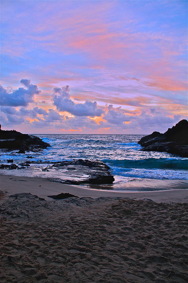 Beach Photograph - Halona cove sunrise by Stephen Mar