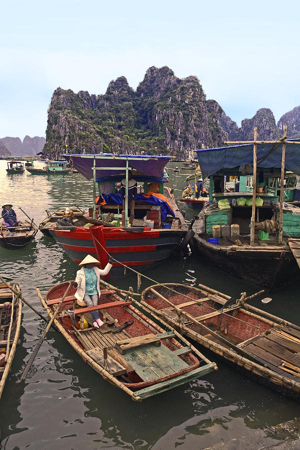 Winter Photograph - Halong Bay Harbor Scene by Sally Weigand