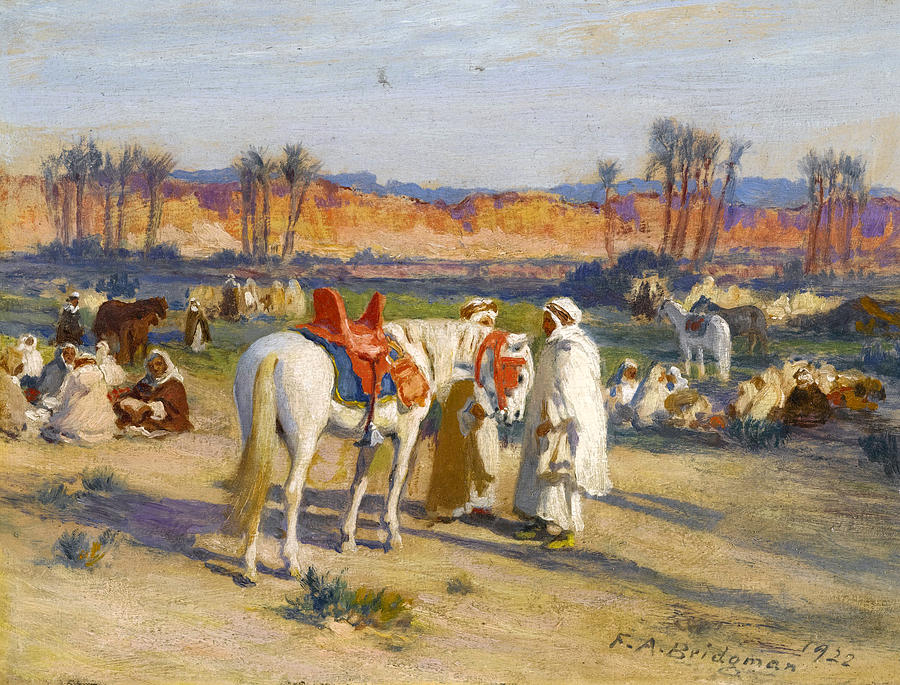 Halt in the Desert Painting by Frederick Arthur Bridgman