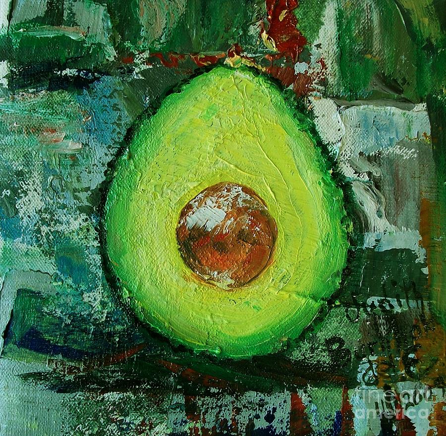 Halved Avocado - SOLD Painting by Judith Espinoza