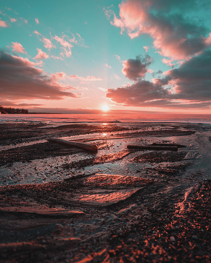 Hamburg Beach Sunset Photograph by Dave Niedbala