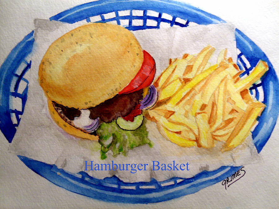 Hamburger Basket Painting by Carol Grimes