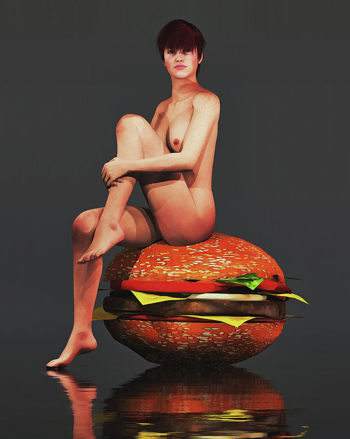 Nude Painting - Hamburger by Jan Keteleer