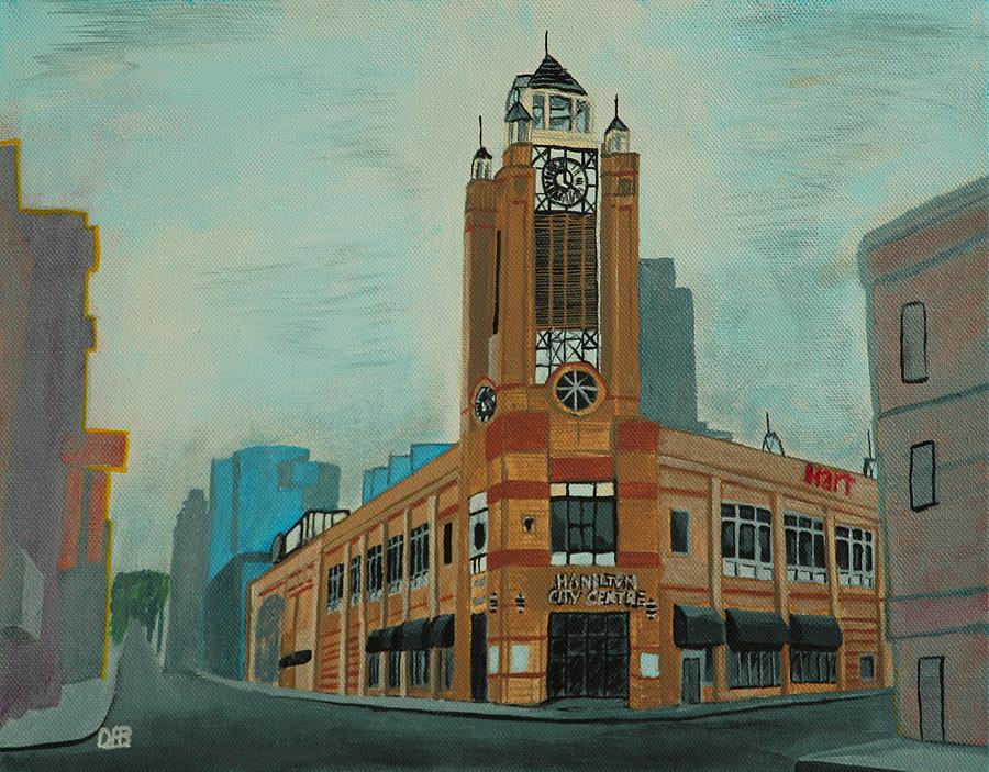 Hamilton City centre Painting by David Bigelow