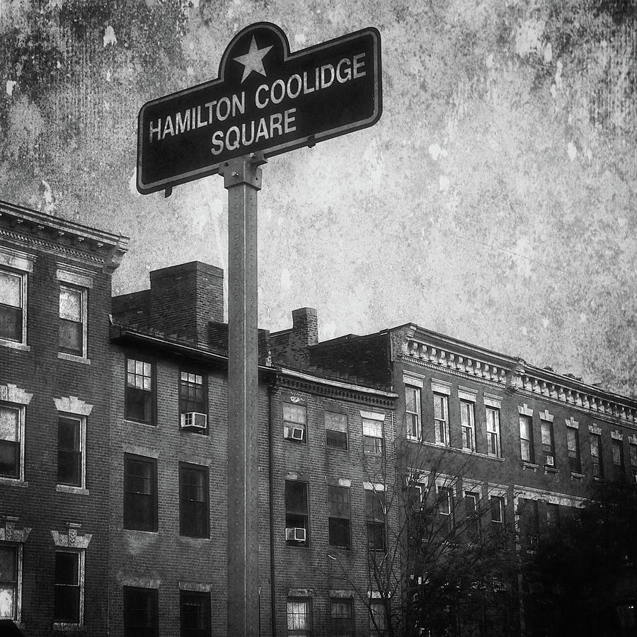 Hamilton Coolidge Square Beacon Hill Boston Urban Black and White Street Scene Photograph by Joann Vitali