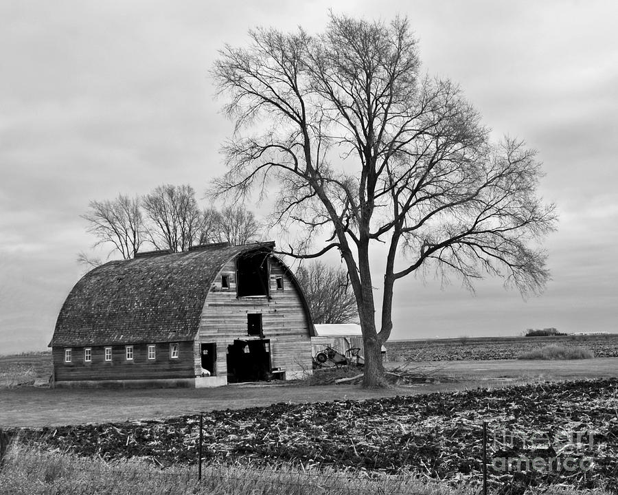 Hamilton County Barn-BW Photograph by Kathy M Krause