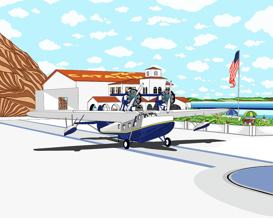 Seaplane Digital Art - Hamilton Cove by Carlos Martinez Seaplane Digital Art - Hamilton Cove by Carlos Martinez