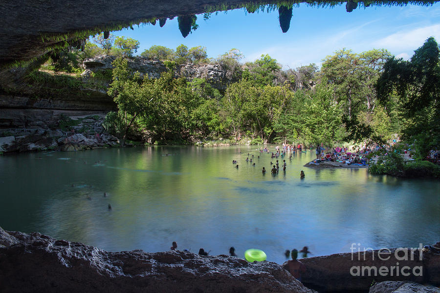 Hamilton Pool Preserve is a family favorite for swimming pool fun and one of Austins best swimming holes - Stock Image Photograph by Dan Herron