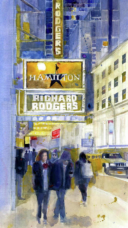 Hamilton Painting - Hamilton - Richard Rodgers - Theater District by Dorrie Rifkin