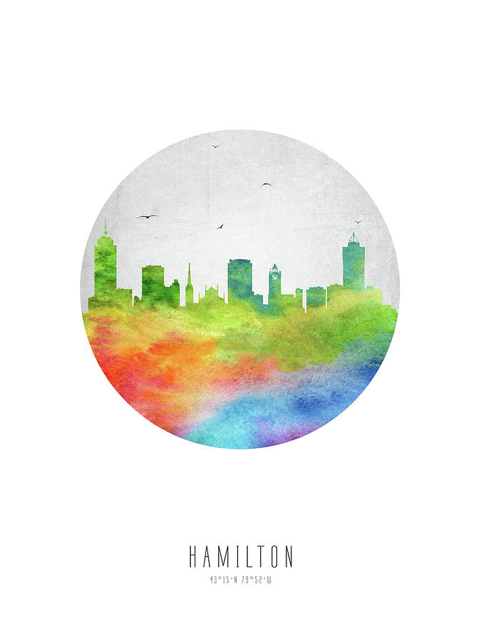 Hamilton Digital Art - Hamilton Skyline CAONHA20 by Aged Pixel