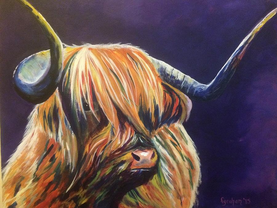 Cow Painting - Hamish by Fiona Graham
