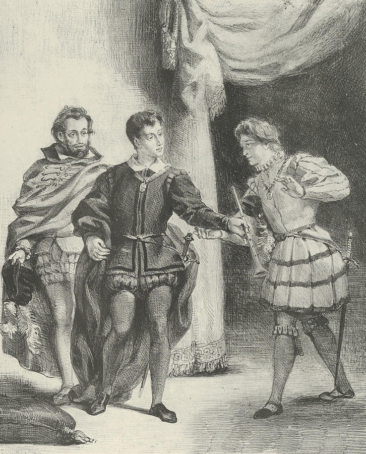 Hamlet and Guildenstern Relief by Eugene Delacroix