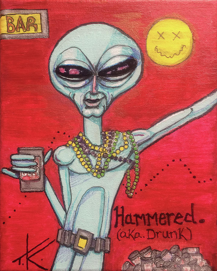 Hammered Alien Painting by Similar Alien