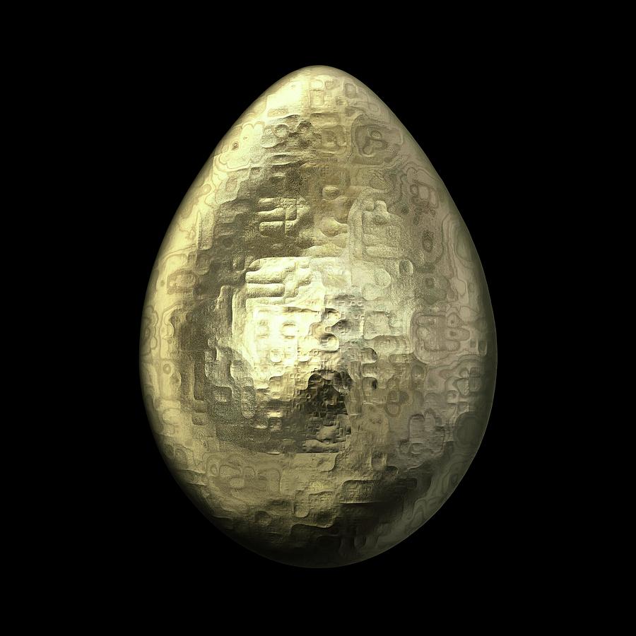 Hammered Gold Egg Digital Art by Hakon Soreide
