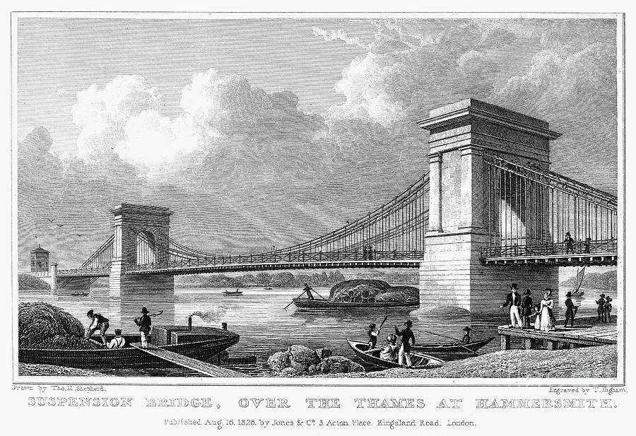 Hammersmith Bridge, 1828 Photograph by Granger