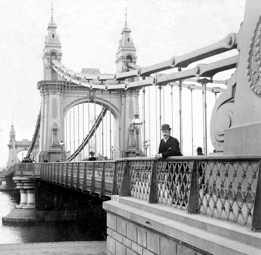 Hammersmith Bridge in London - England - c 1896 Photograph by International  Images