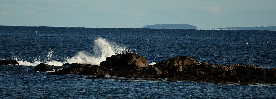 Nature Pyrography - Hampton Beach Crashing Waves 1 by Robert Morin