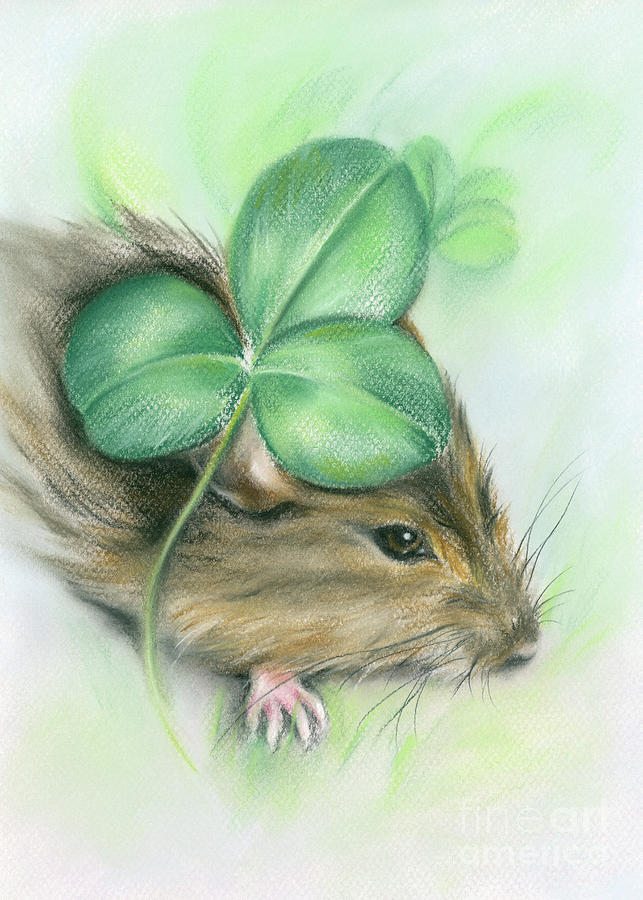 Hamster in the Clover Painting by MM Anderson