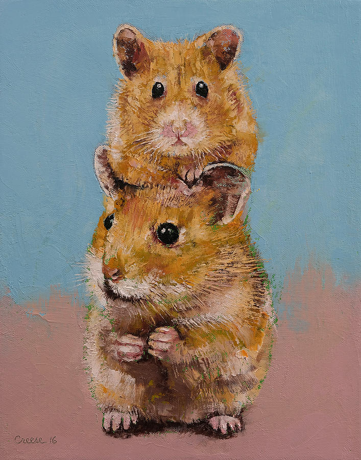 Hamsters Painting by Michael Creese