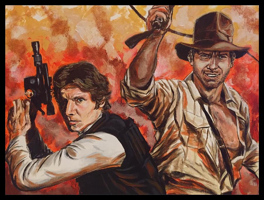 Han Solo and Indiana Jones Painting by Joel Tesch