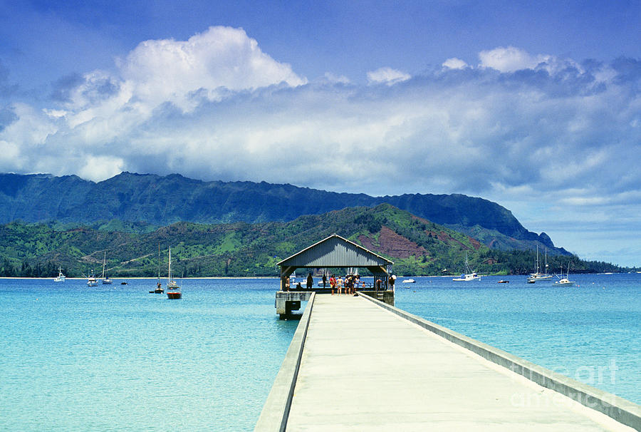Beach Photograph - Hanalei Bay and pier by Vince Cavataio - Printscapes
